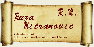 Ruža Mitranović vizit kartica